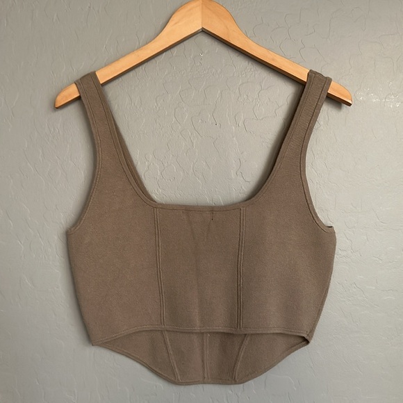 Banana Republic Factory Structured Corset Knit Crop Tank - Picture 2 of 8